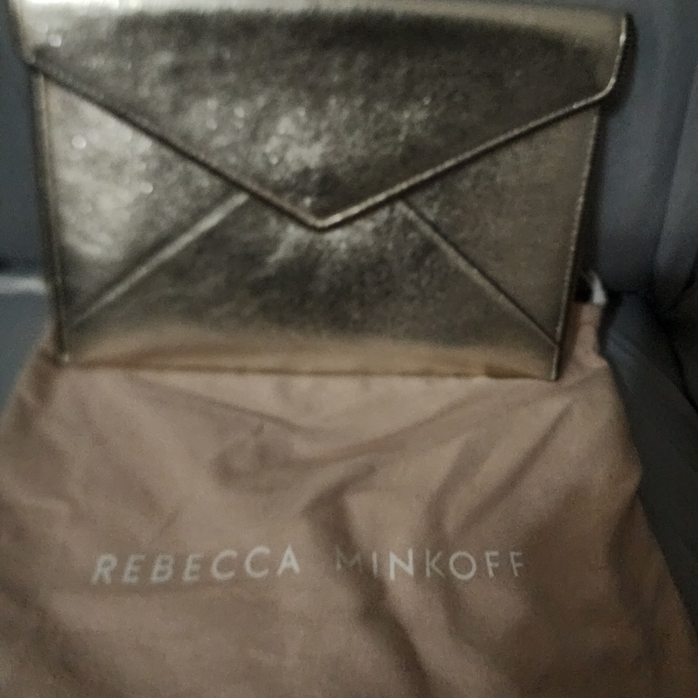 Brand New Rebecca Minkoff Gold Envelope Clutch